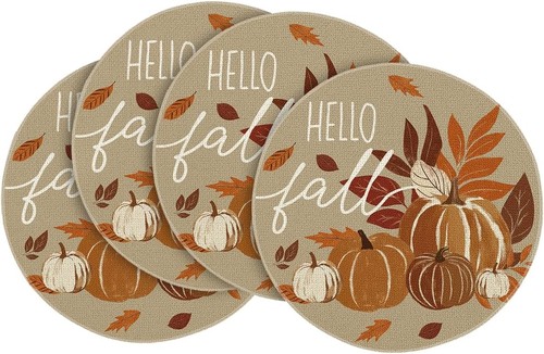 Pumpkins hello round fall - round,