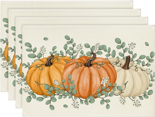 Orange pumpkins eucalyptus - orange,